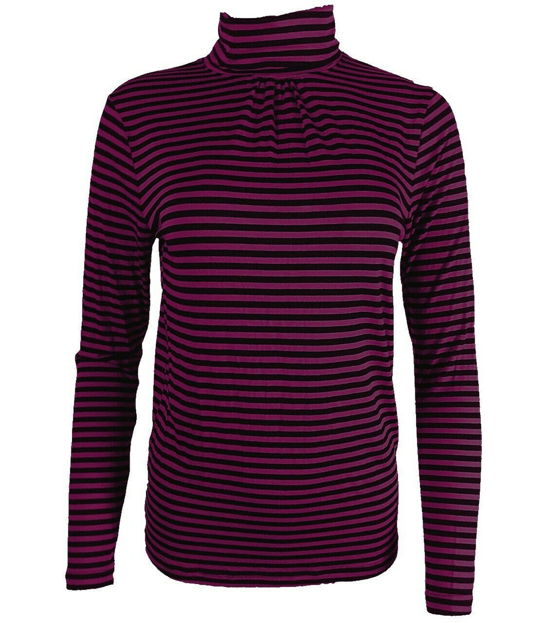 Womens Black \u0026 Maroom Roll Neck Plain 