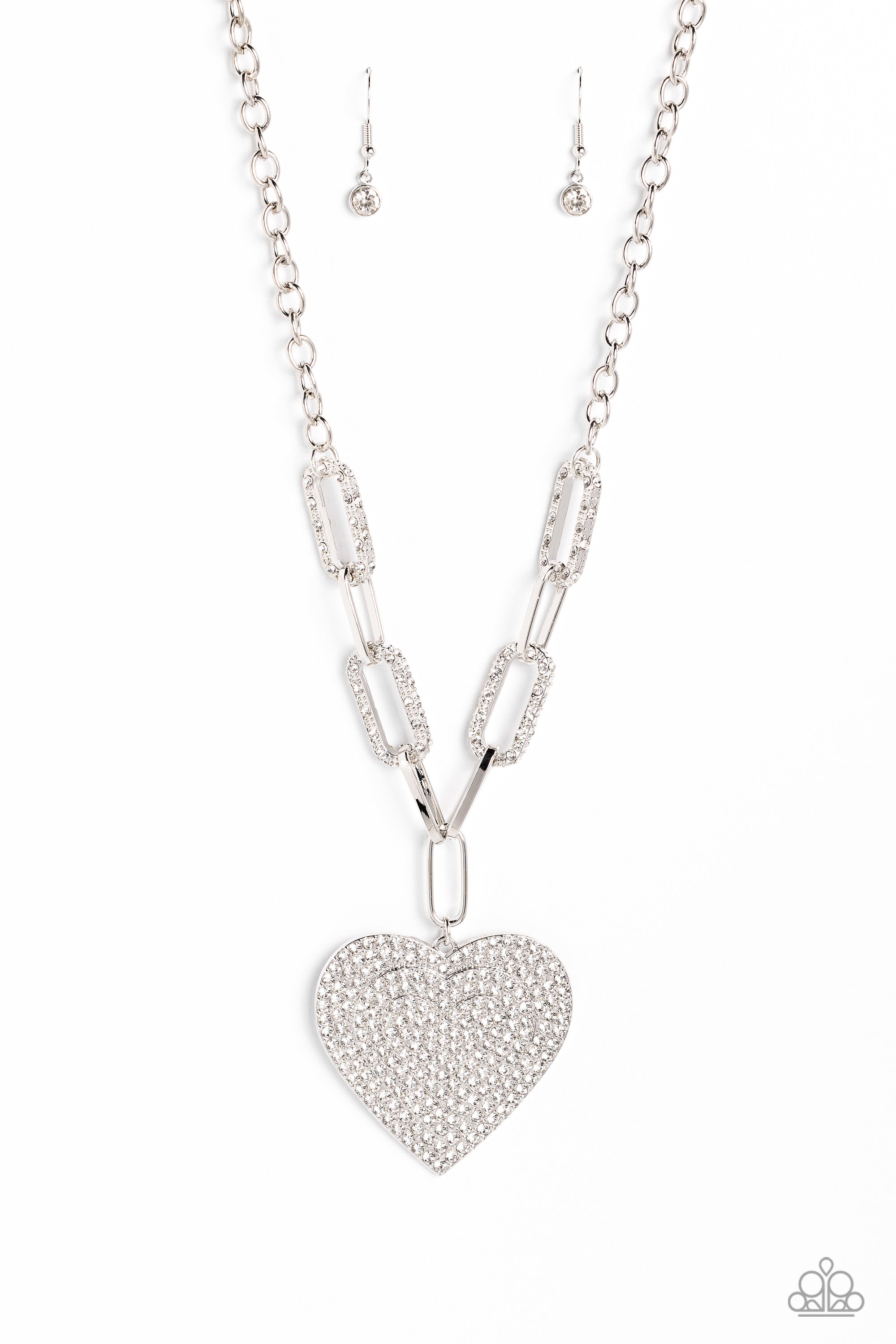 Paparazzi Necklace - Roadside Romance - White - Black Diamond