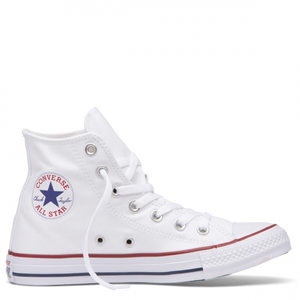 white canvas high top converse