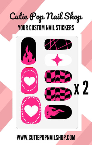 Design your own nail wraps-Custom nail strips, nail stickers nail art –  Cutie Pop Nail Shop
