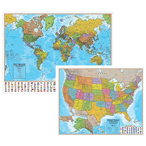 Waypoint Geographic Hemispheres Blue Oceans Maps World And Usa Map Two –  HomeLoft - Europe