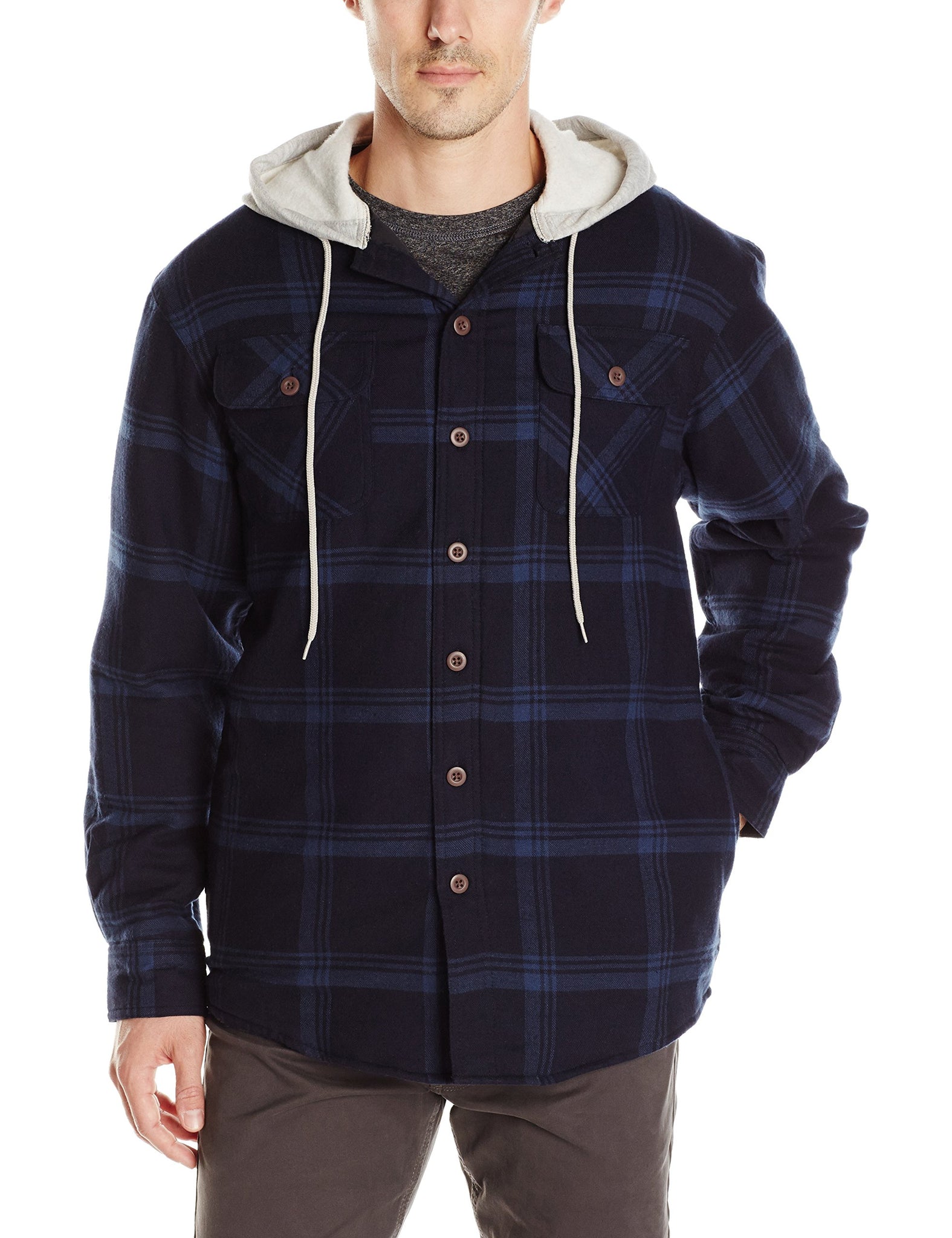 flannel jacket with hood mens