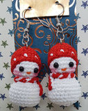 Card Creature Earrings - Snowman 1