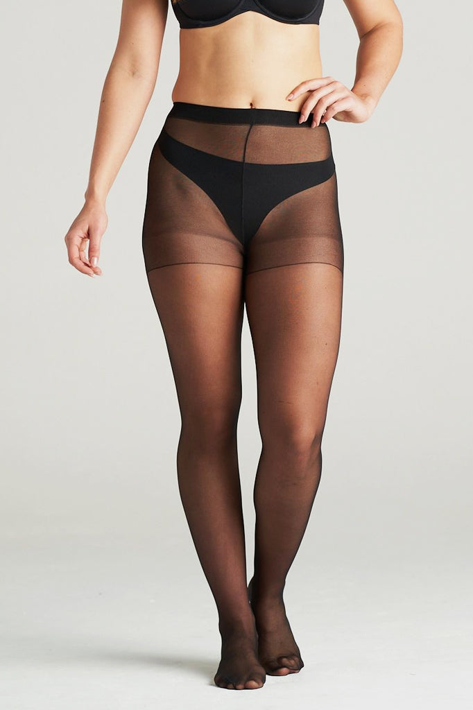 Tummy Control Top Tights With Sock Attached- Hybrid Tights & Performance  Sock - Shaping Panty Hose