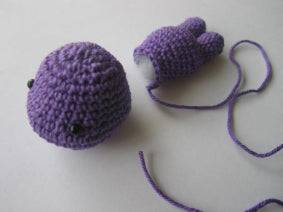 Free Lazy Bunny Crochet Amigurumi Pattern head 1