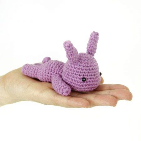 Free Lazy Bunny Crochet Amigurumi Pattern side picture hand