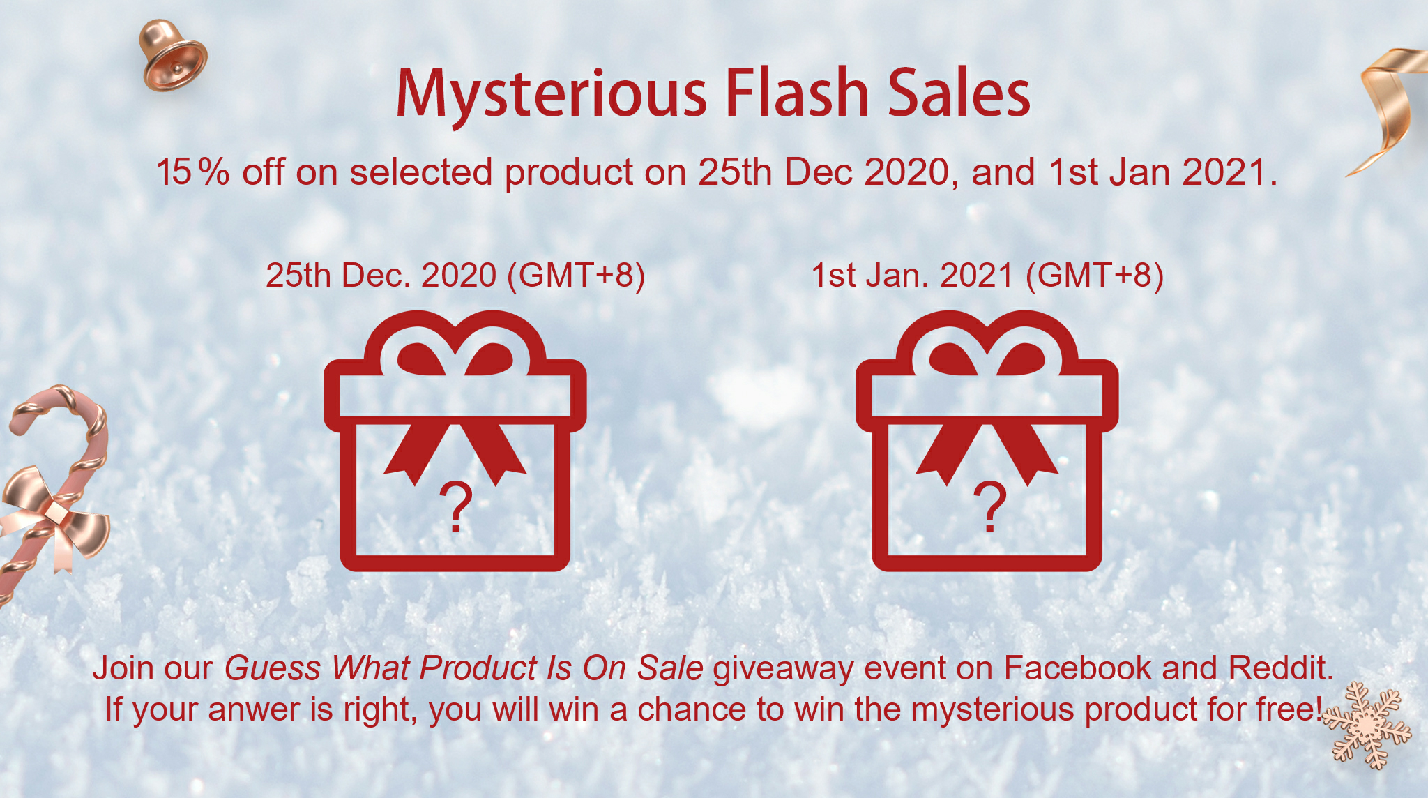 Mysterious Flash Sales 15% Off on selected products