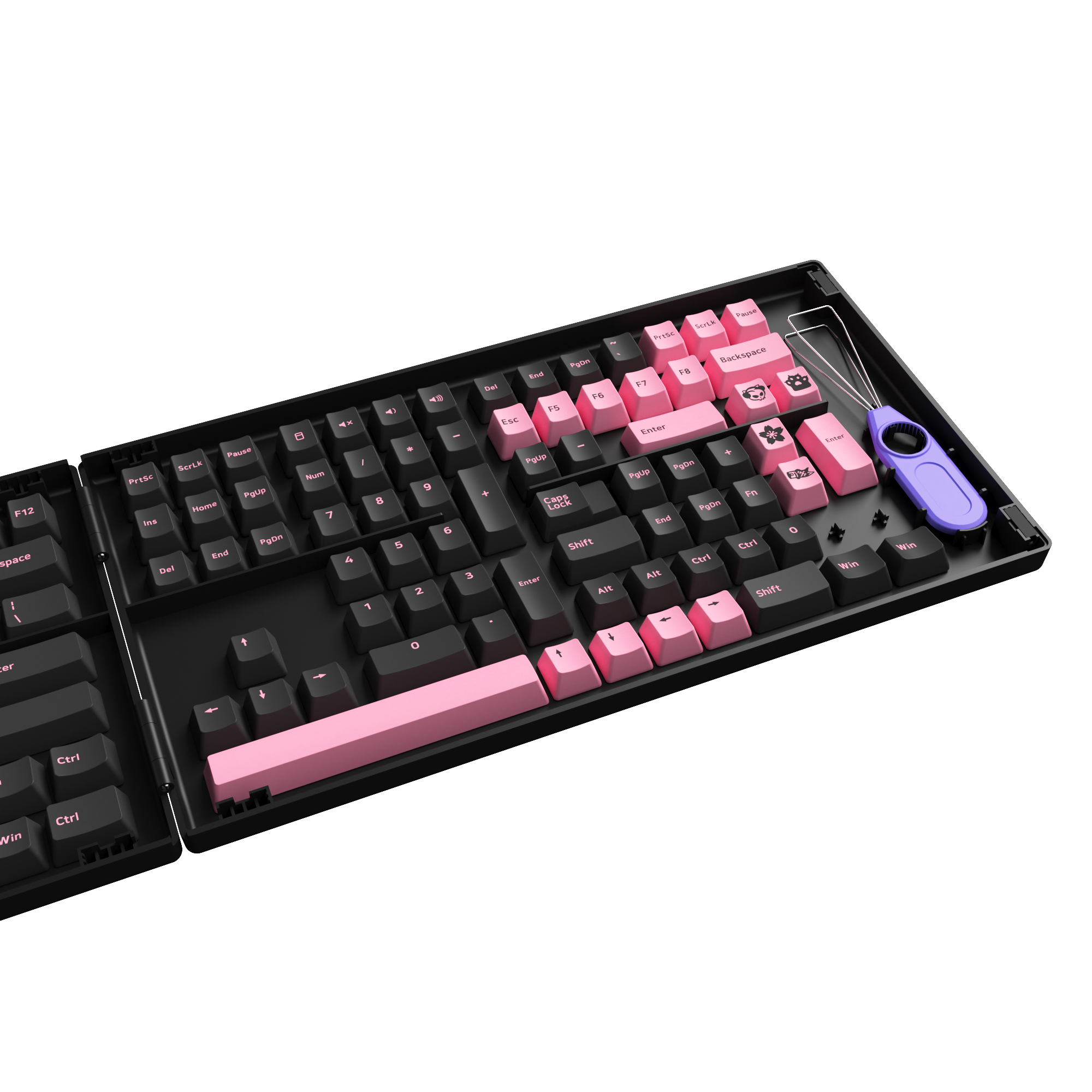 pink and grey keycaps