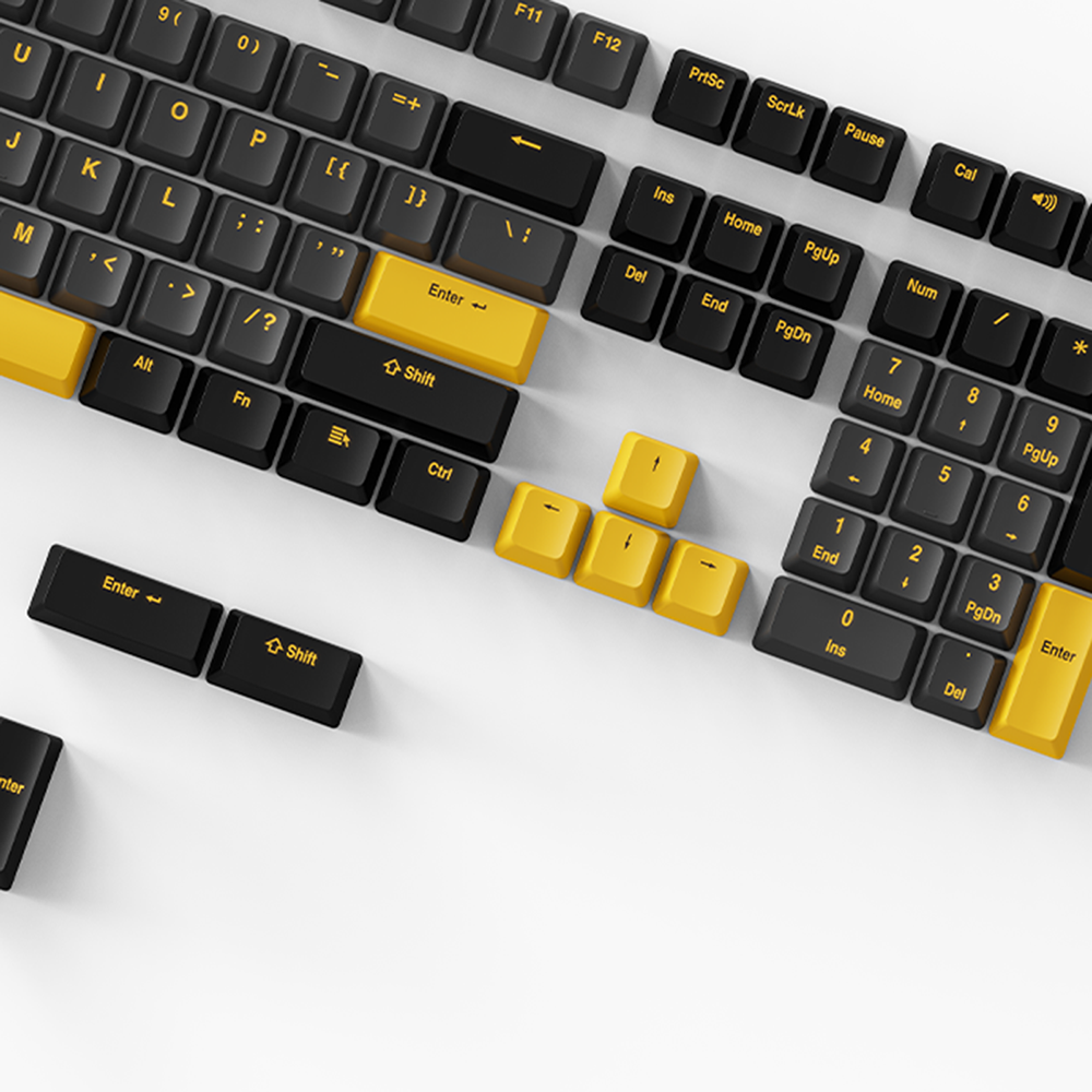 yellow black keycaps