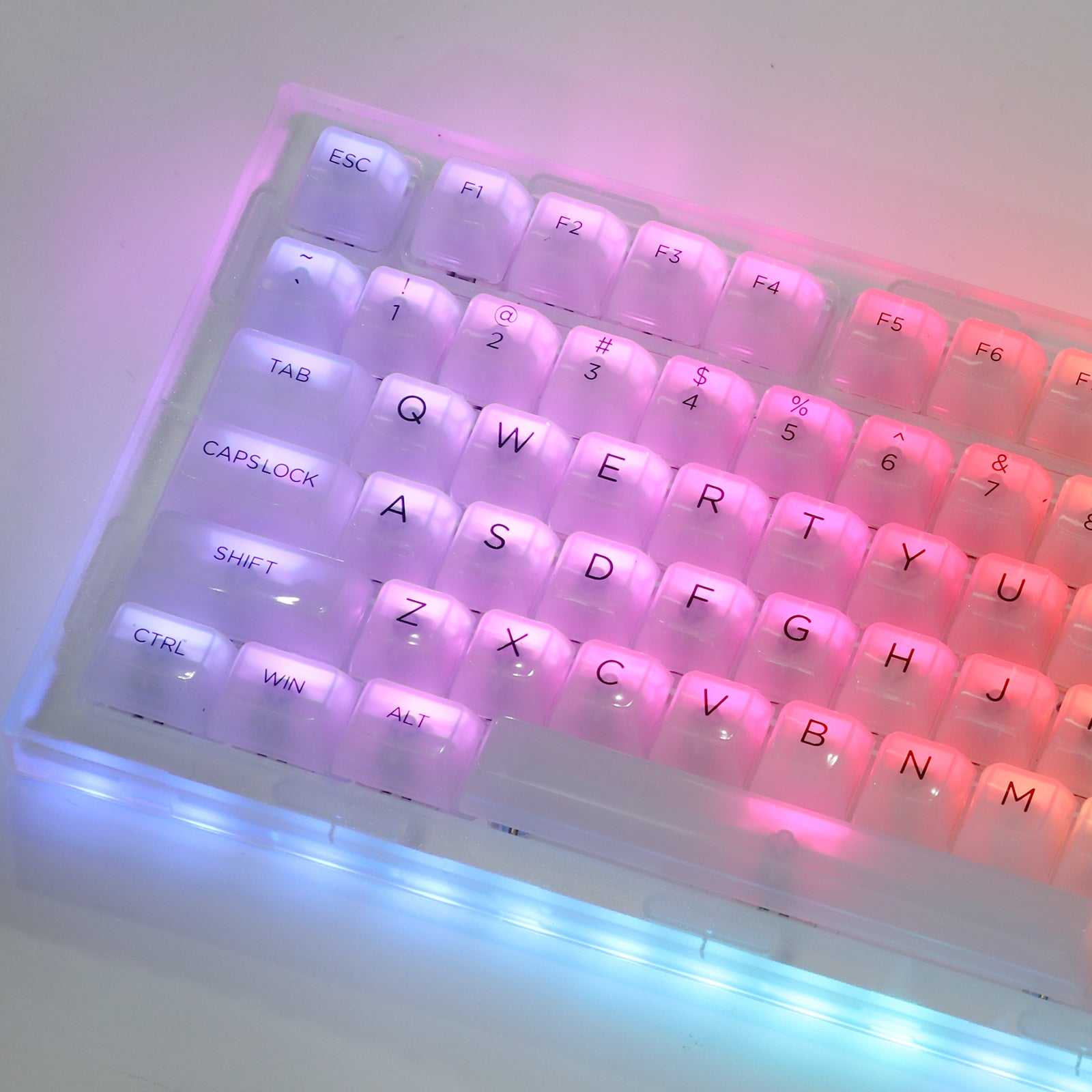 fully translucent keycaps