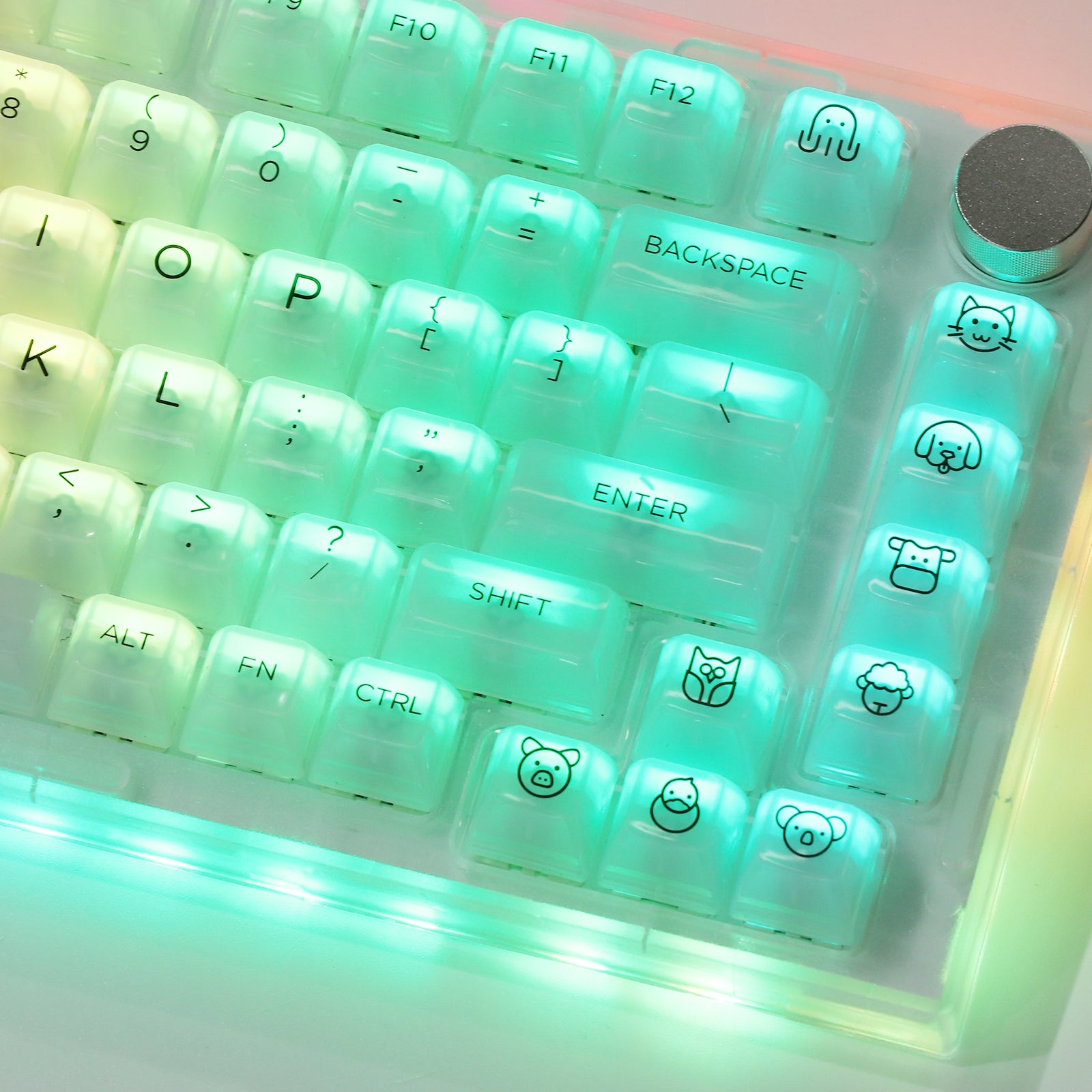 transparent keycaps with letters