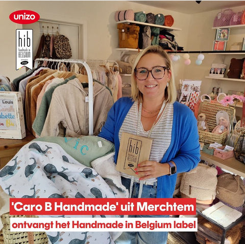 Handmade in Belgium LABEL - handgemaakt en geborduurde kinderspulletjes in Peizegem - Caro B Handmade - Borduurstudio Caroline