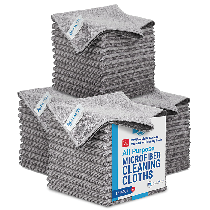 Image of 48 Pack of 12x12 MW Pro Multi-Surface Microfiber Cleaning Cloth