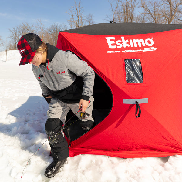 69143 Eskimo QuickFish 3 Adult Ice Shelter Fishing Shanty Portable Tent  Shack