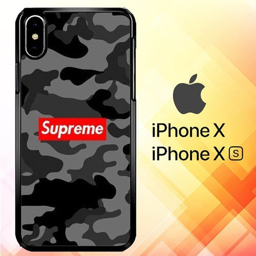 Supreme Etui Coque iPhone X Camouflage