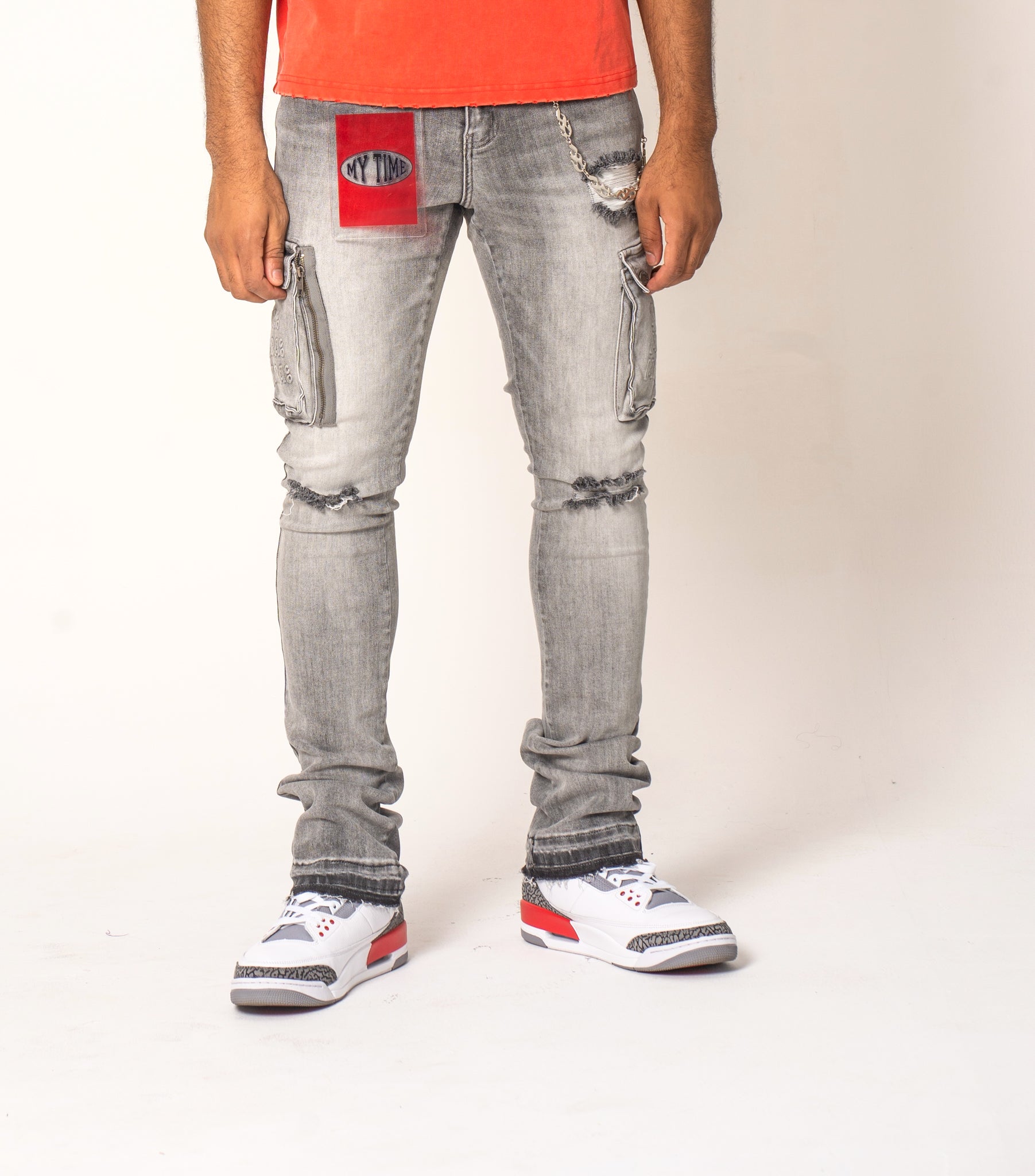 W.I.A.S Stacked Jeans Vol Grey