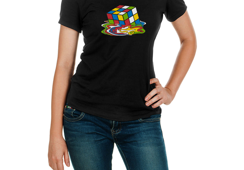 Melting Cube Tshirt - WOMENS Black image