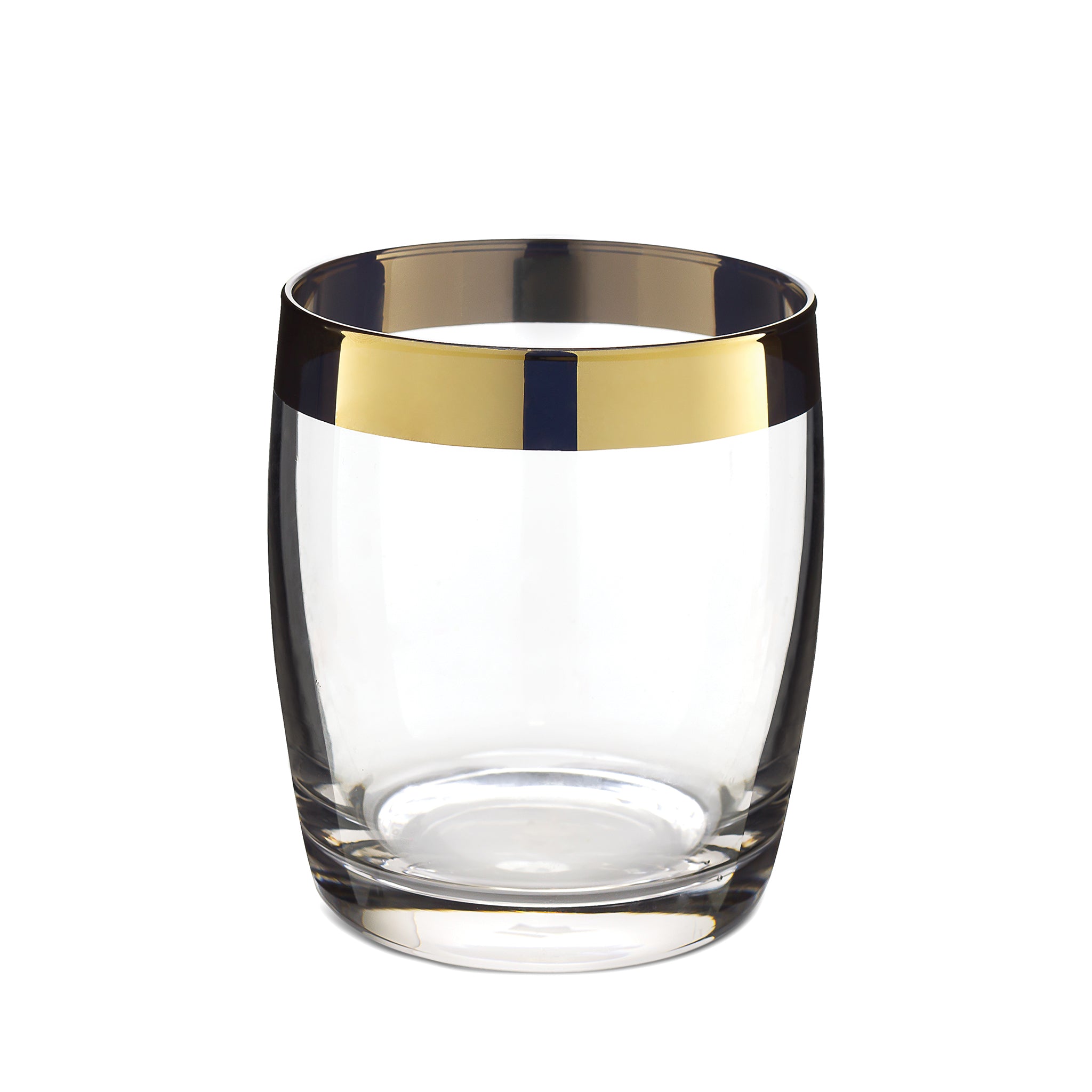 DANUTA™ DOUBLE ROCKS GLASS – GOLD TRIM / 15oz (450ml) / 4 PACK