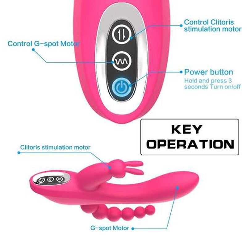 Phanxy 3 In1 Rabbit G Spot Stimulator Anal Dildo Vibrator