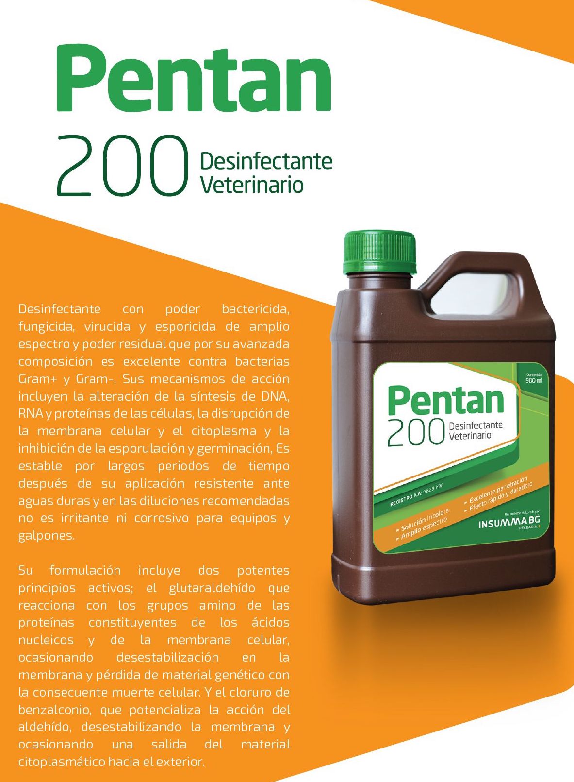 Desinfectante de amplio espectro pentan 200