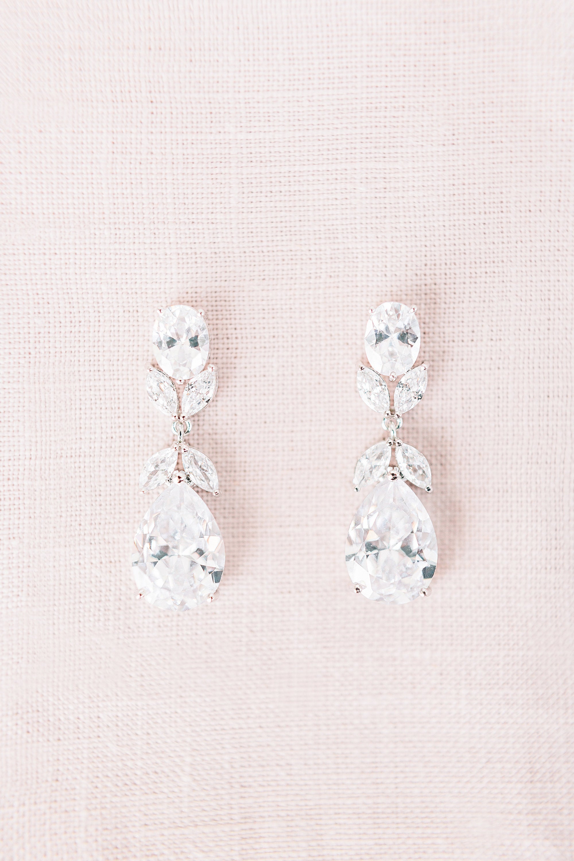 DAHLIA // Crystal drop earrings – Emilia Rae Bridal
