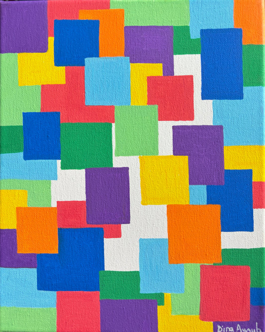 Geometric Art acrylic painting on 8 x 10 canvas by CanvasCoveArt