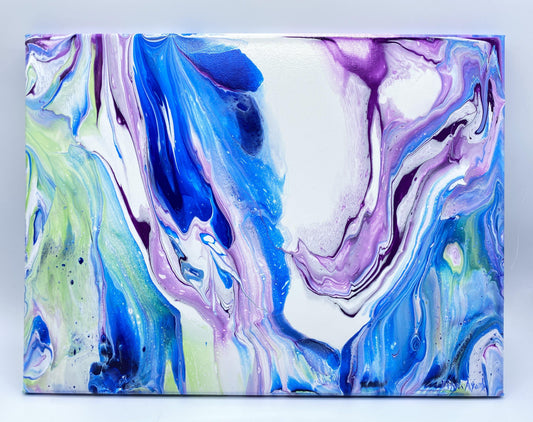  16x20 Acrylic painting on canvas, fluid art, abstract :  Handmade Products