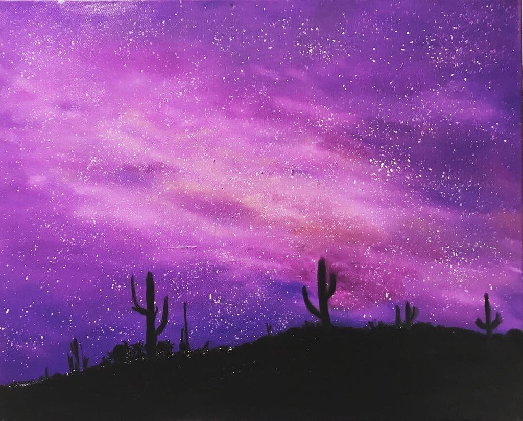 Original Oil Painting Of Night Sky In The Desert Starry Night Dee S Fine Art