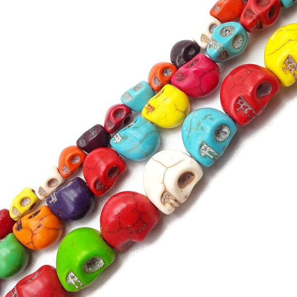 Multi Colored Extra Large Skull Beads Strand – Leekan Designs