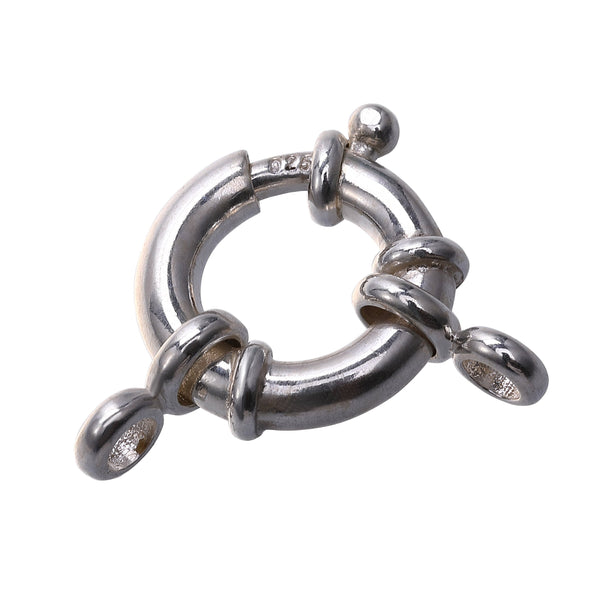 Alloy Silver Charm Clasp Round Size 10mm 24 Clasps Per Bag