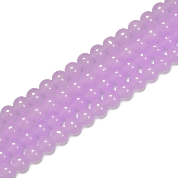 Jelly Purple Crystal Glass Smooth Round Beads Size 6mm 8mm 10mm