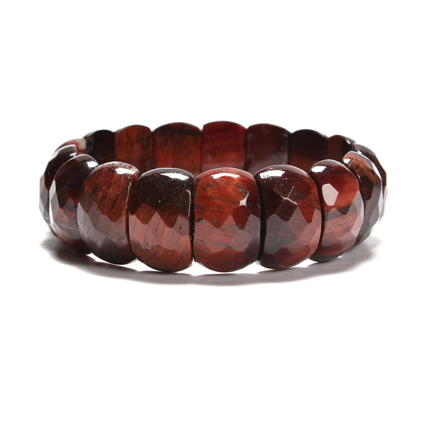 Natural Red Tiger Eye Stone Link Bracelet With 5A Gemstone Bead