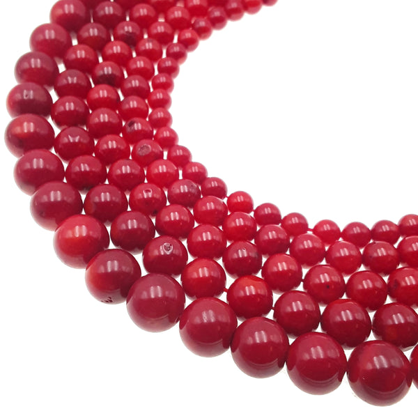 Smooth Round Red Coral Beads at Rs 360/unit