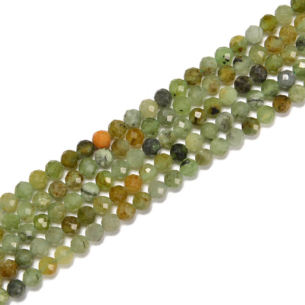 Faceted Green Jade Rondelle Beads, Wholesale Stone Beads - Dearbeads