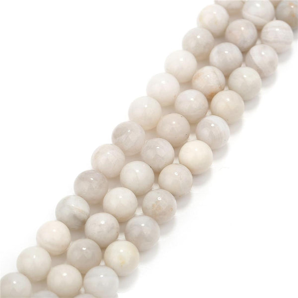 4mm Matte White Marble Beads 16 inch Strand 15137