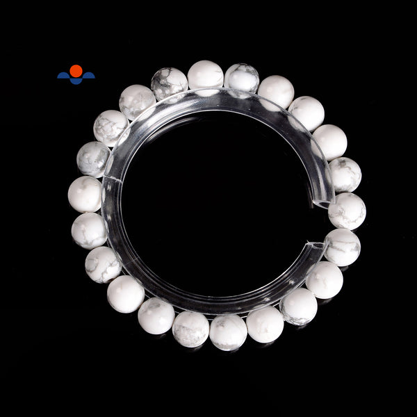 Clear Mystic Aura Crystal Glass Matte Bracelet Round Size 8mm 10mm 7.5  Length