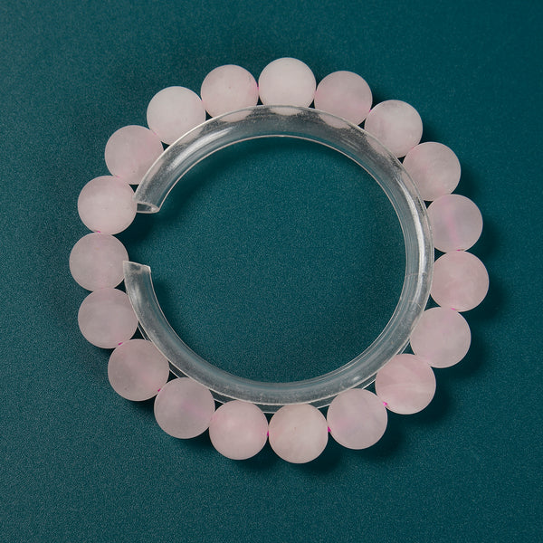 Clear Mystic Aura Crystal Glass Matte Bracelet Round Size 8mm 10mm 7.5  Length
