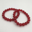 red dyed jade bracelet smooth round