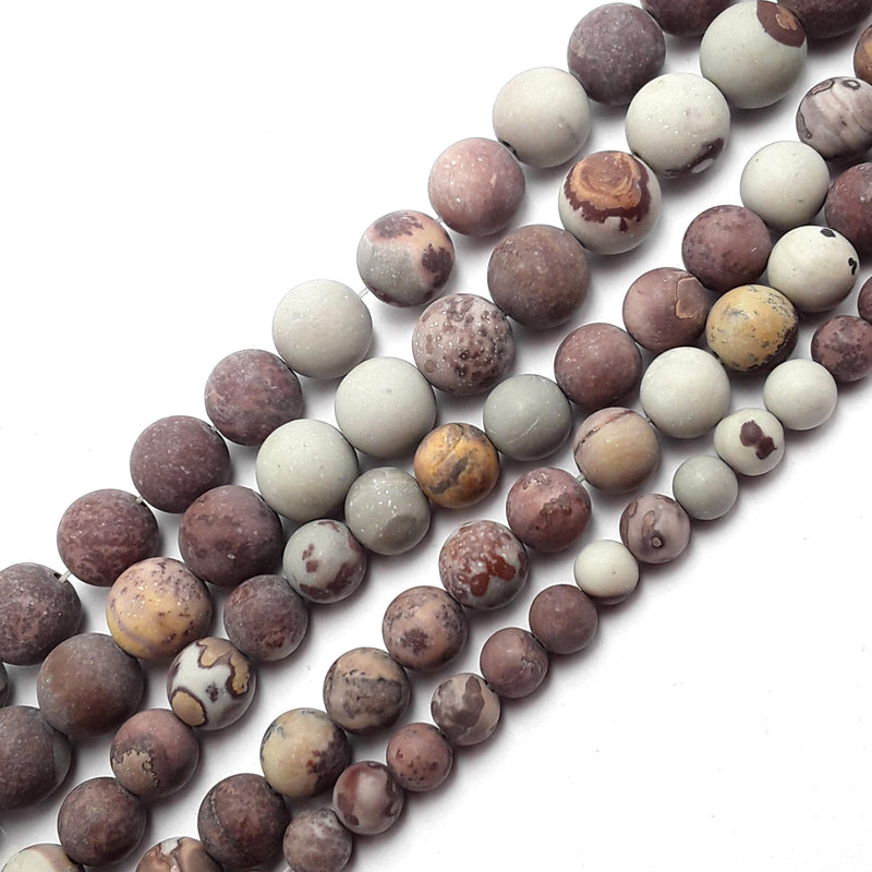 chohua coffee bean jasper matte round beads