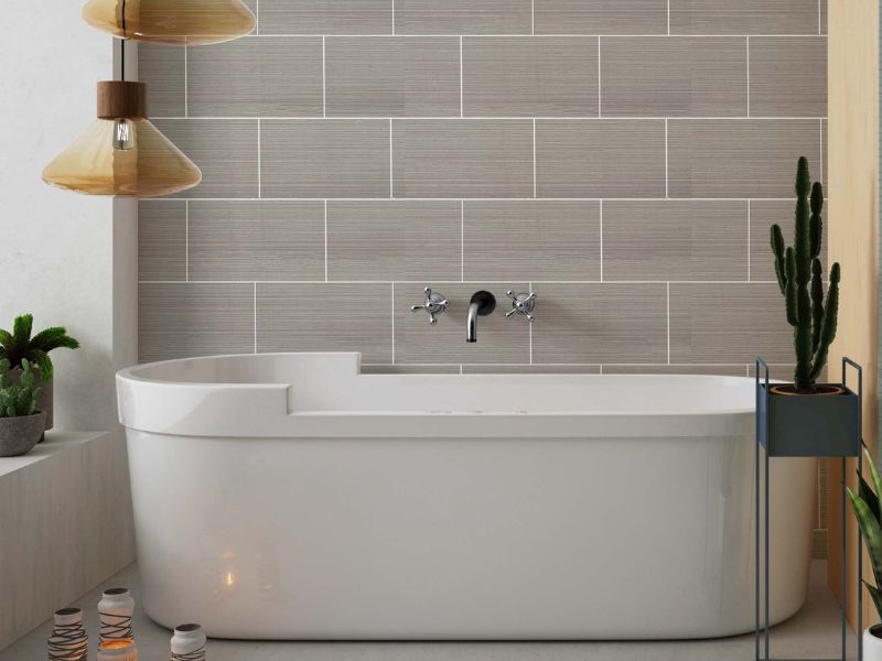 grey tile effect bathroom panels