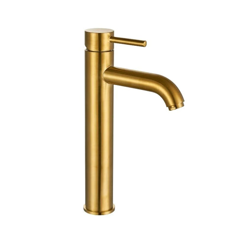 Kartell Ottone Hi-Rise Mono Basin Mixer Brushed Brass