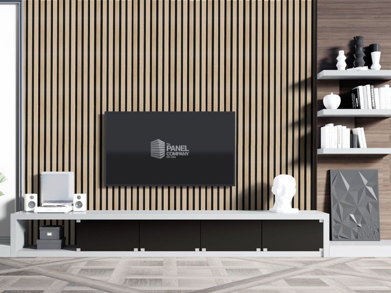 Slat wall standout media wall