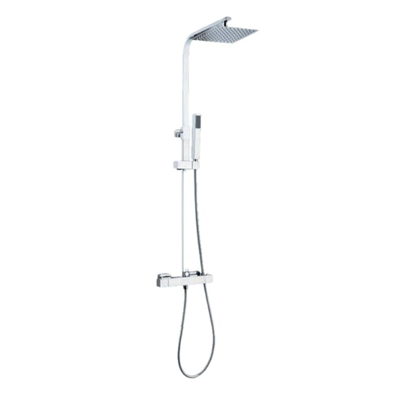 Kartell Pure Thermostatic Bar Shower with Ultra Slim Stainless Shower Drencher and Sliding Handset - Panel Company product image