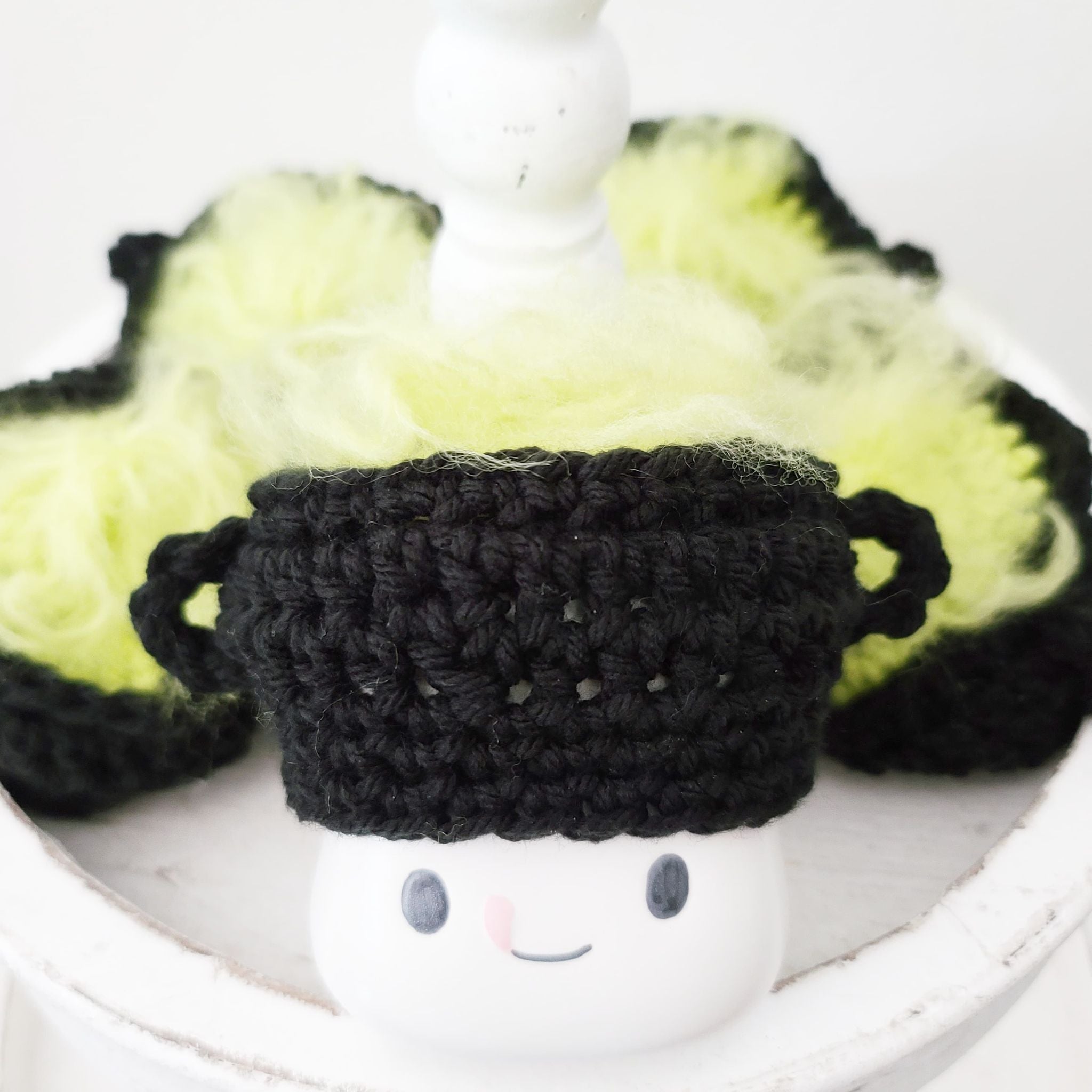 Crochet Cauldron Witch Potion Marshmallow Mug Hat Halloween Farmhouse Sweet Little Farmhouse