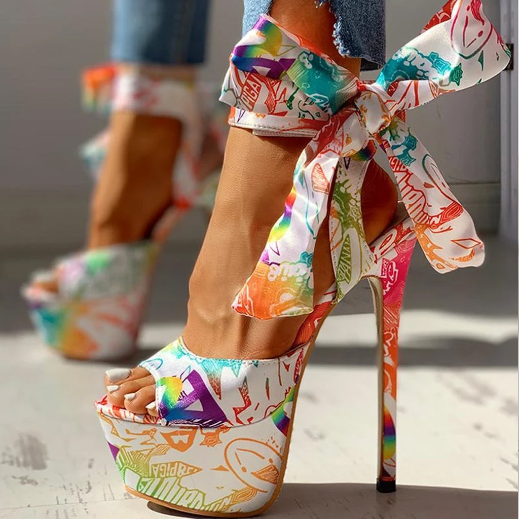 platform colorful sandals