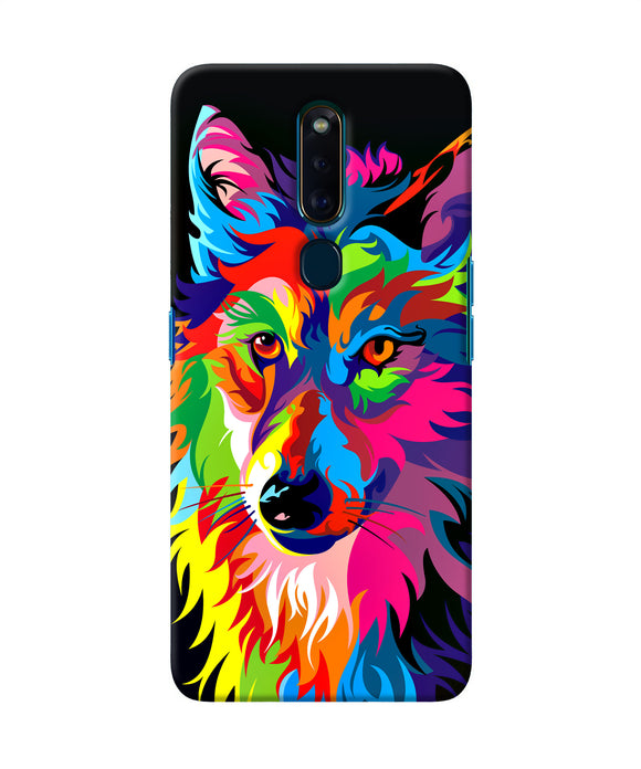 Colorful Wolf Sketch Oppo F11 Pro Back Cover