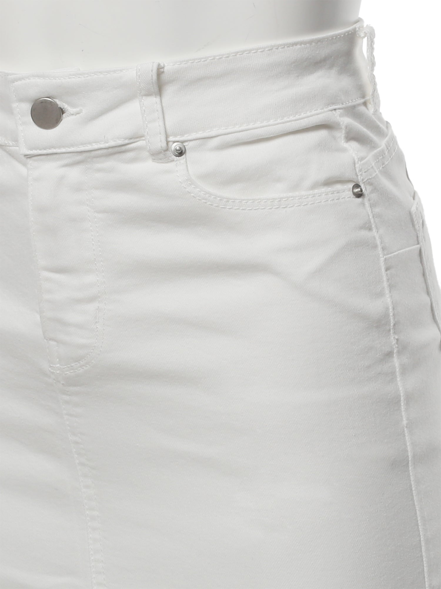 Slim Fit Rayon Knee Length Back Slit Denim Jean Pencil Skirt – A2Y