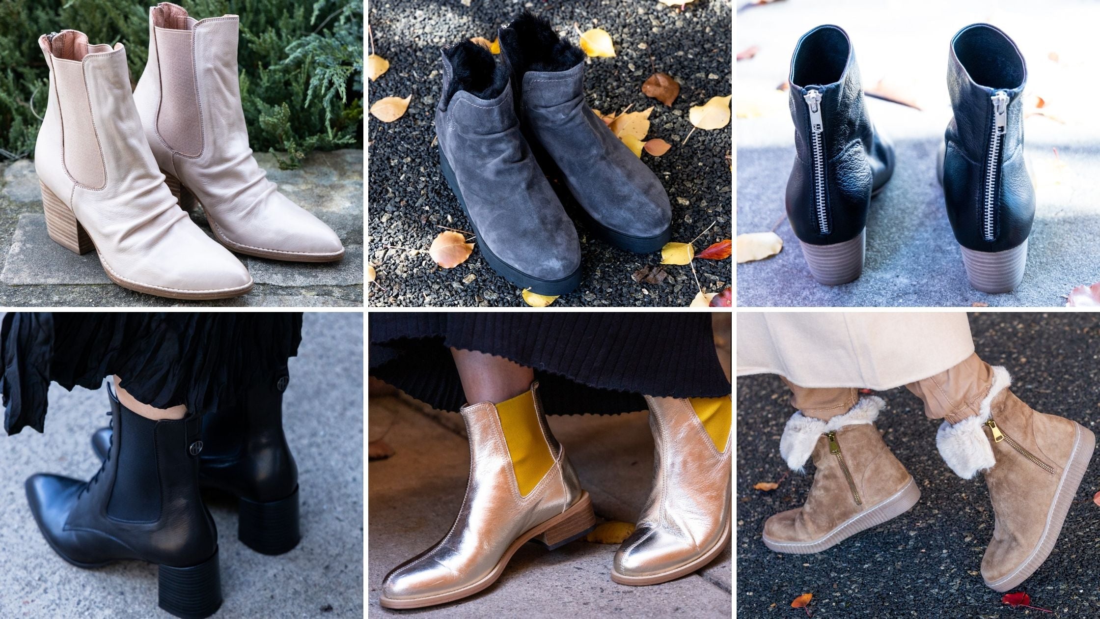 A selection of Autumn Winter 2022 ankle boots for women available from Sissa Sorella.