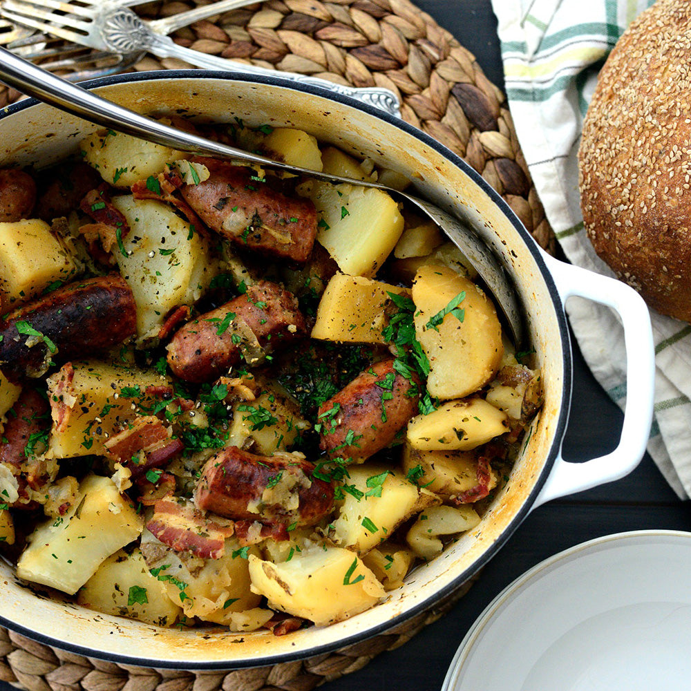 Pan of roast potatoes