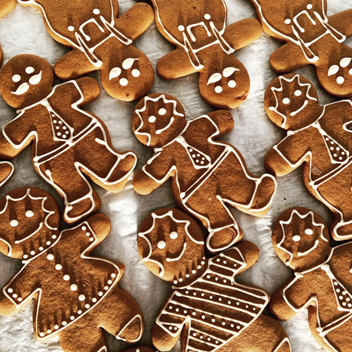 Decorated Christmas gingerbread cookies